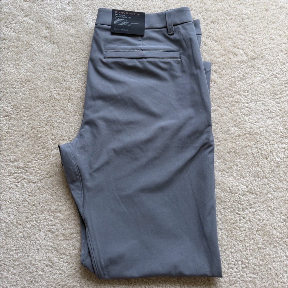 Men's Lululemon ABC Slim Fit Trouser Pants 35x32 NWT Gray